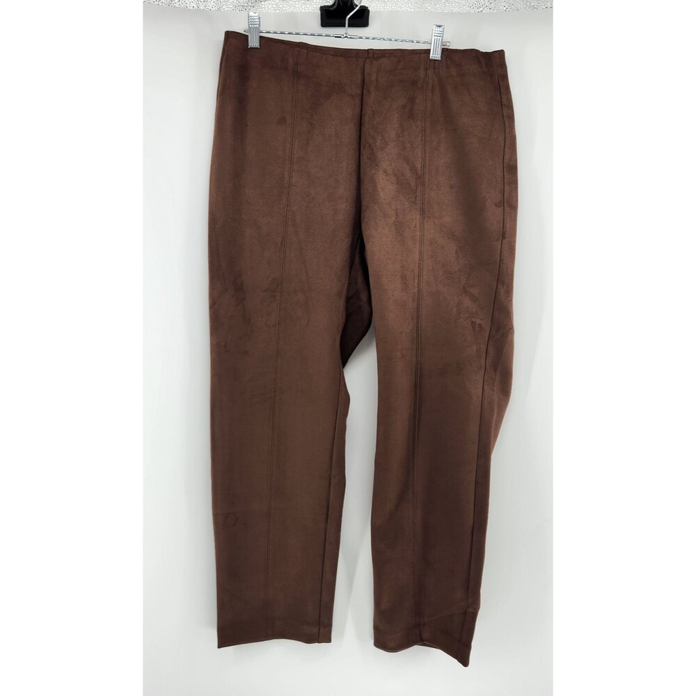 J.Jill Milk Chocolate Brown Size XL Faux Suede Seamed Slim Leg Pants NWT